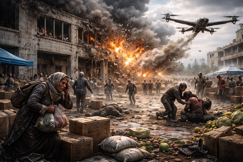 DRON UDARIO NA GLADNE LJUDE: Napad tokom podele humanitarne pomoći u Zaporožju