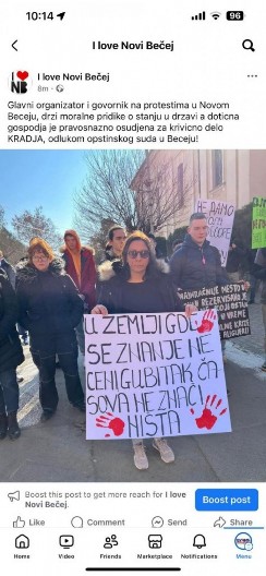 ONA PREDVODI PROTESTE U NOVOM BEČEJU: Livia Šimon osuđena pravosnažno 2016. godine za krađu